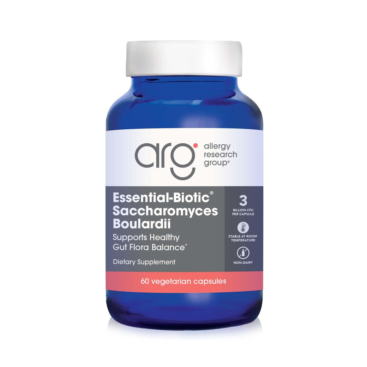 Allergy Research Group Essential-Biotic Saccharomyces boulardii bottle may support gut balance