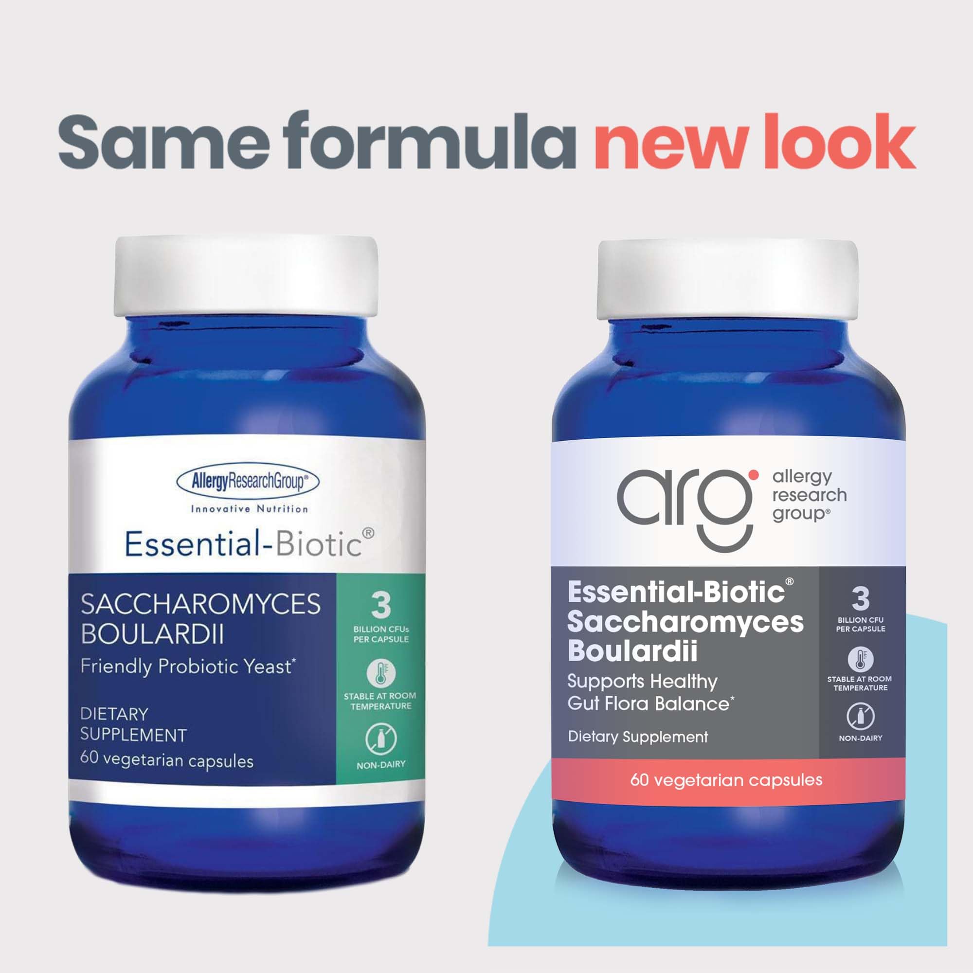 Allergy Research Group Essential-Biotic Saccharomyces boulardii capsules close-up supports healthy digestion