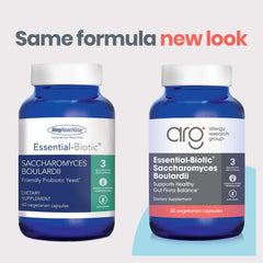 Allergy Research Group Essential-Biotic Saccharomyces boulardii capsules close-up supports healthy digestion