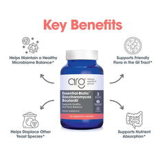 Allergy Research Group Essential-Biotic Saccharomyces boulardii capsules ready to take support nutrient absorption