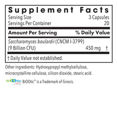 Allergy Research Group Essential-Biotic Saccharomyces boulardii label on bottle highlights probiotic yeast