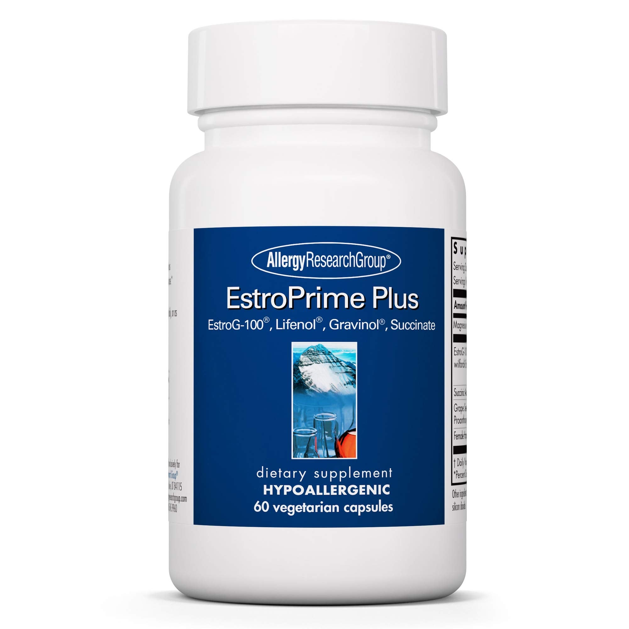 Allergy Research Group Flashes No More bottle front with capsules for menopause support