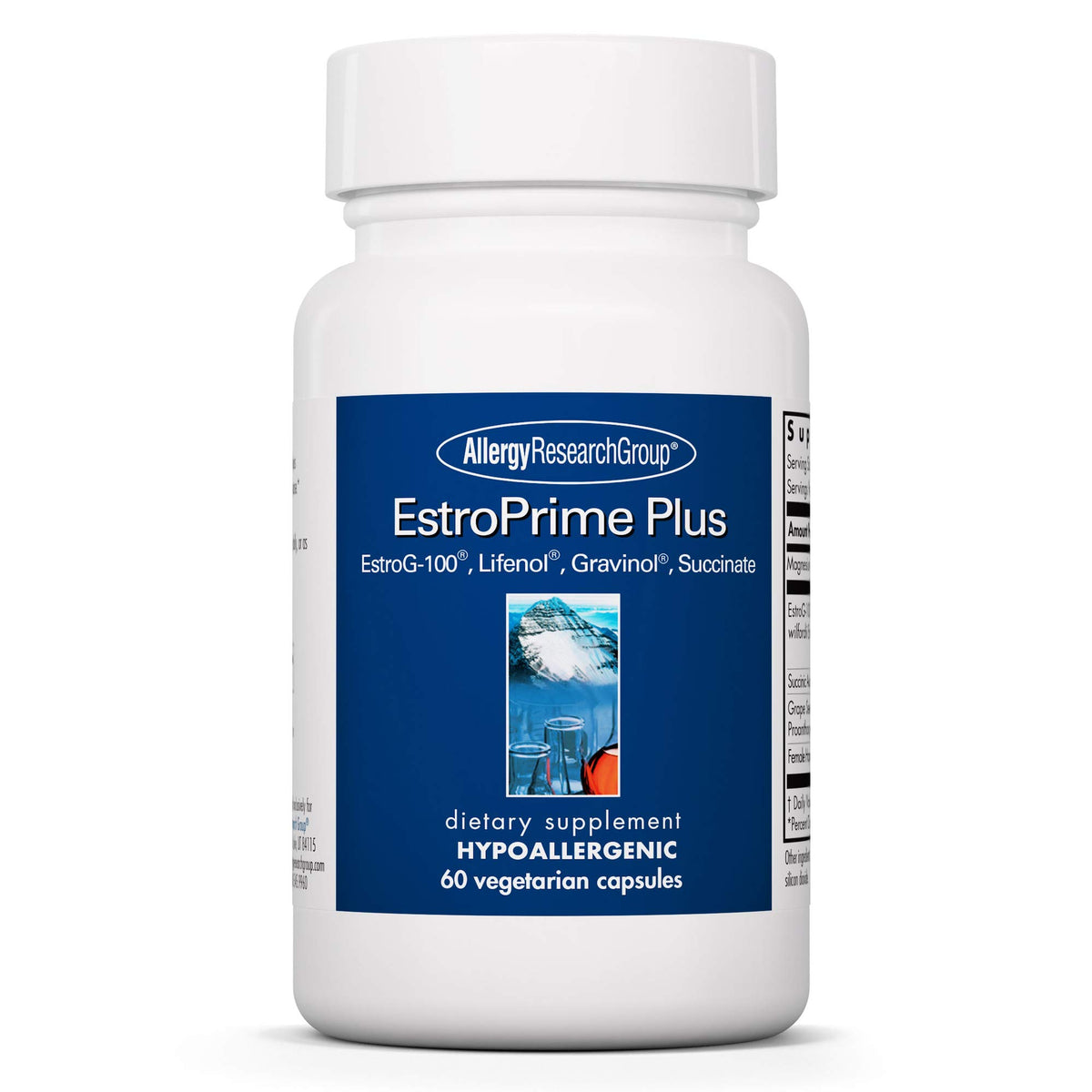 Allergy Research Group Flashes No More bottle front with capsules for menopause support