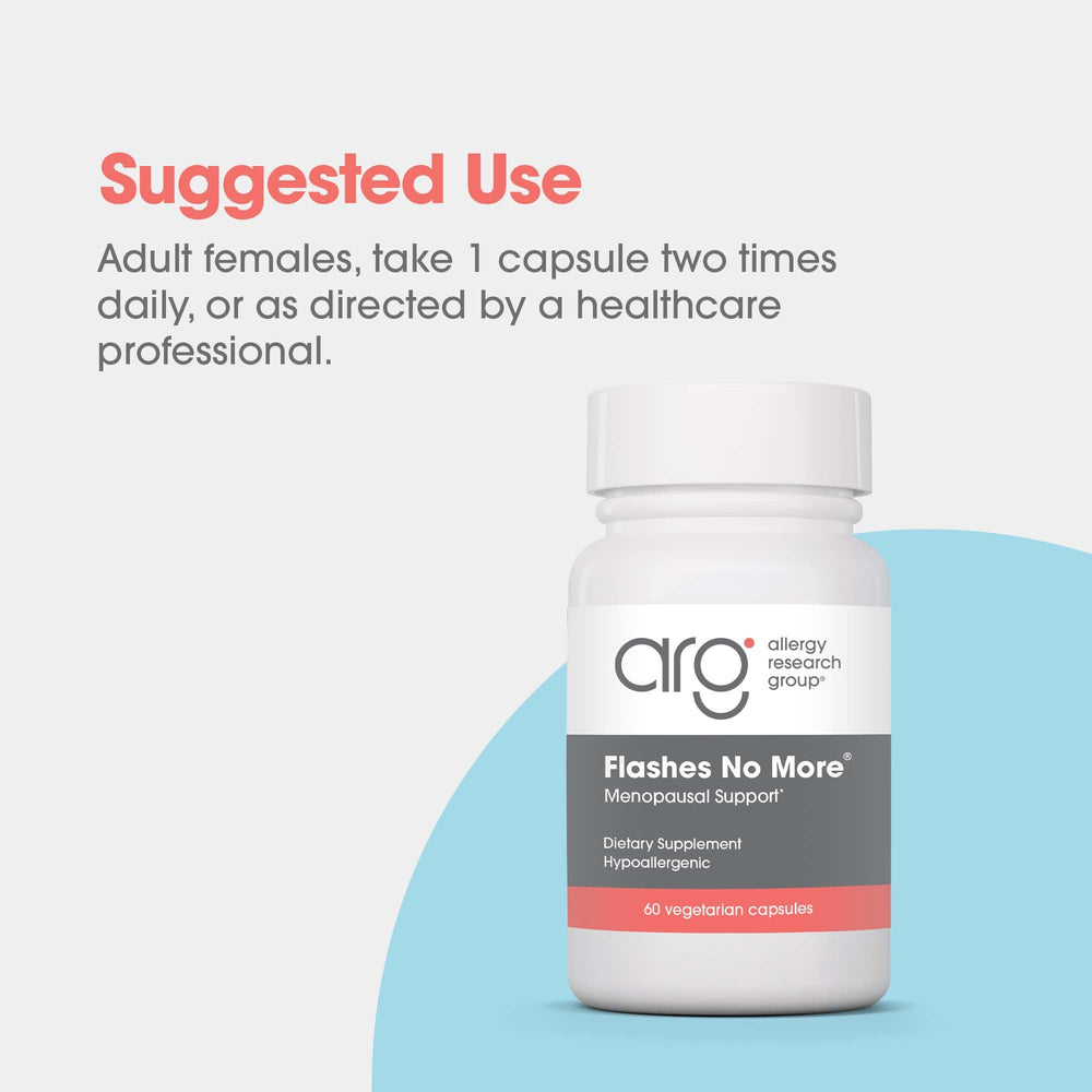 Allergy Research Group Flashes No More bottle in a calm morning routine scene for daily menopausal ease