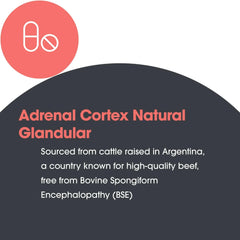 Freeze-dried adrenal cortex tissue by Allergy Research Group emphasizes high purity.