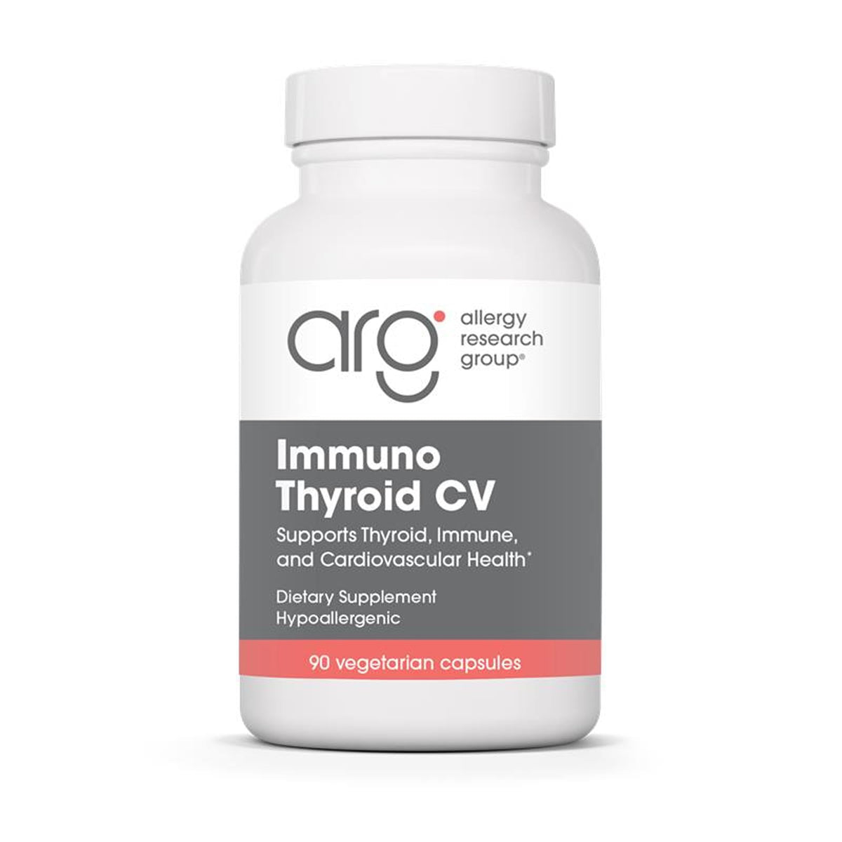 Allergy Research Group Immuno Thyroid CV bottle, supporting thyroid function and immune resilience.