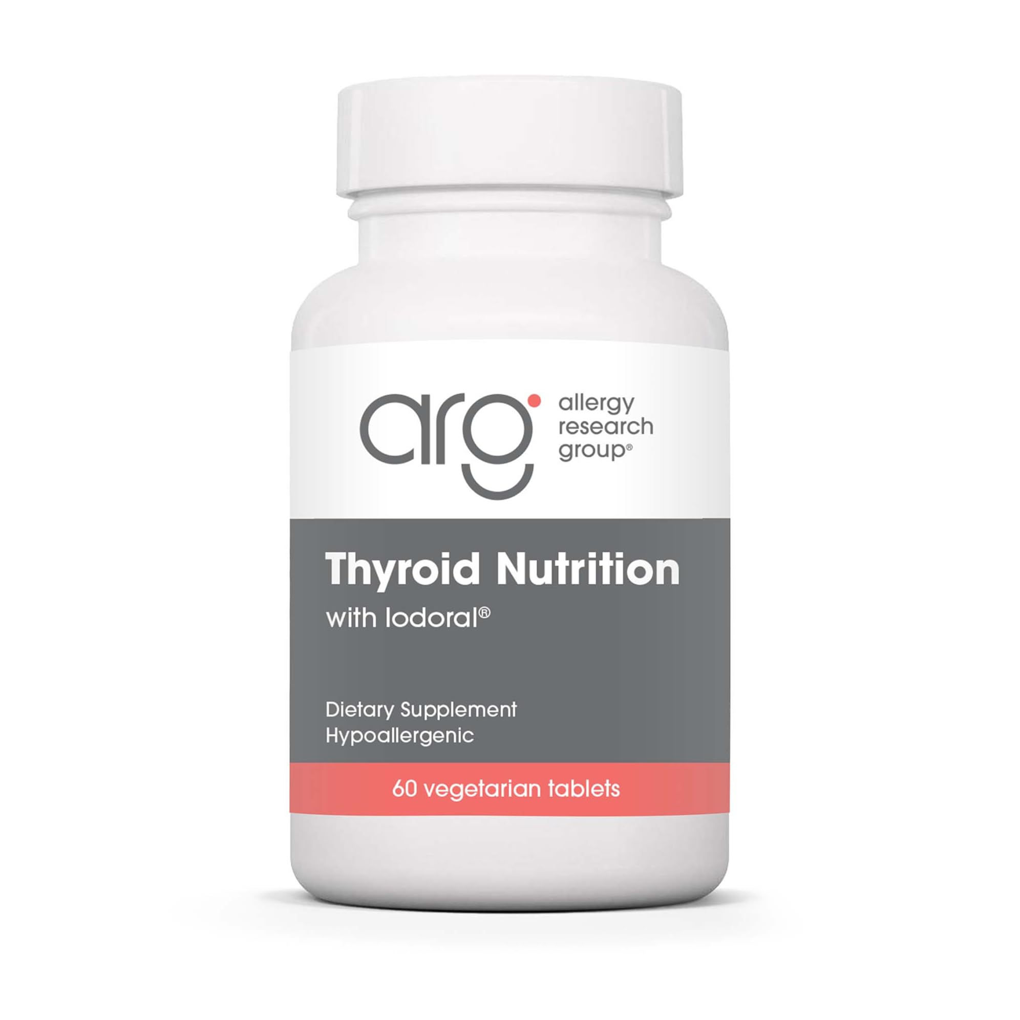 Allergy Research Group Iodoral bottle highlights thyroid support.
