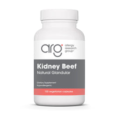 Allergy Research Group Kidney Beef Supplement bottle with 100-count capsules for daily use
