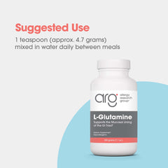 Allergy Research Group L-Glutamine powder poured into water, convenient mix.