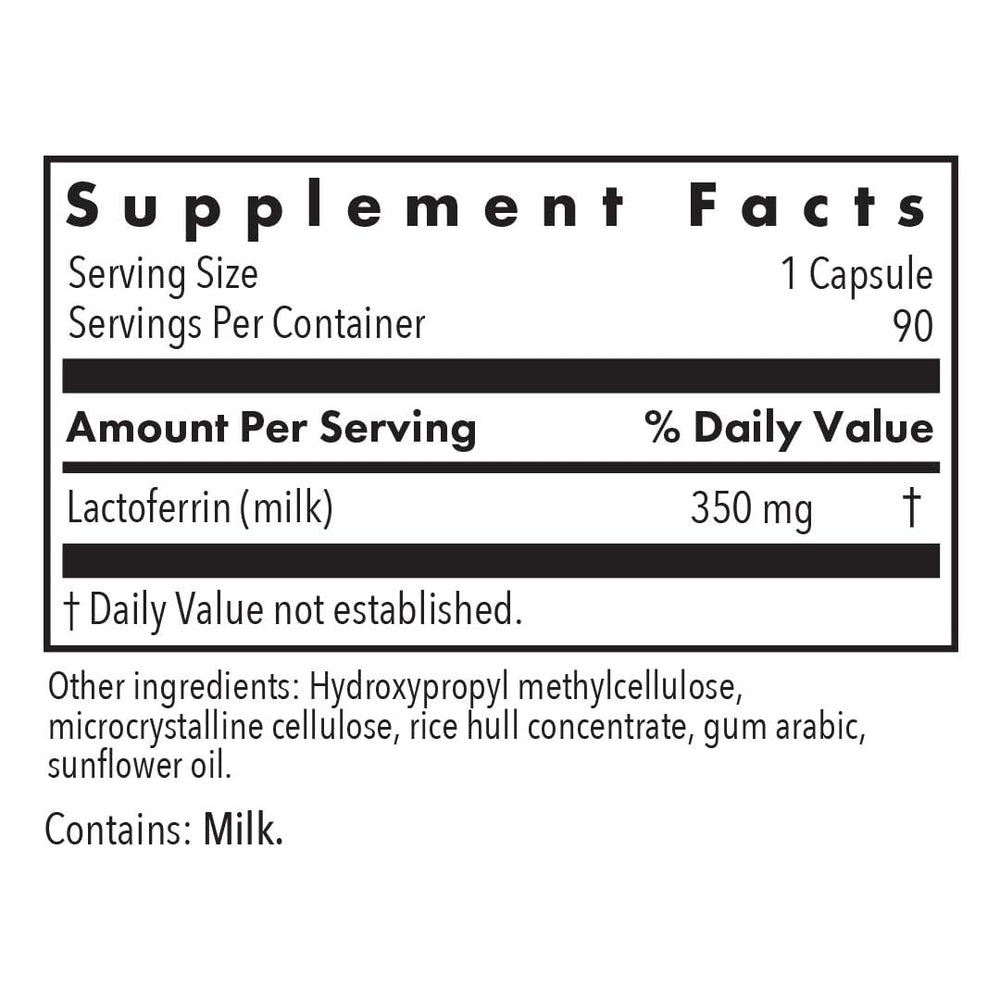 Allergy Research Group Lactoferrin bottle cap scene emphasizing easy daily supplementation