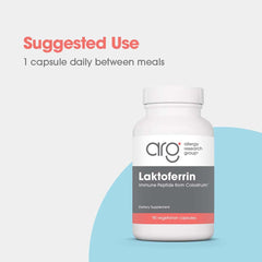 Allergy Research Group Lactoferrin ingredient label shows bovine colostrum components