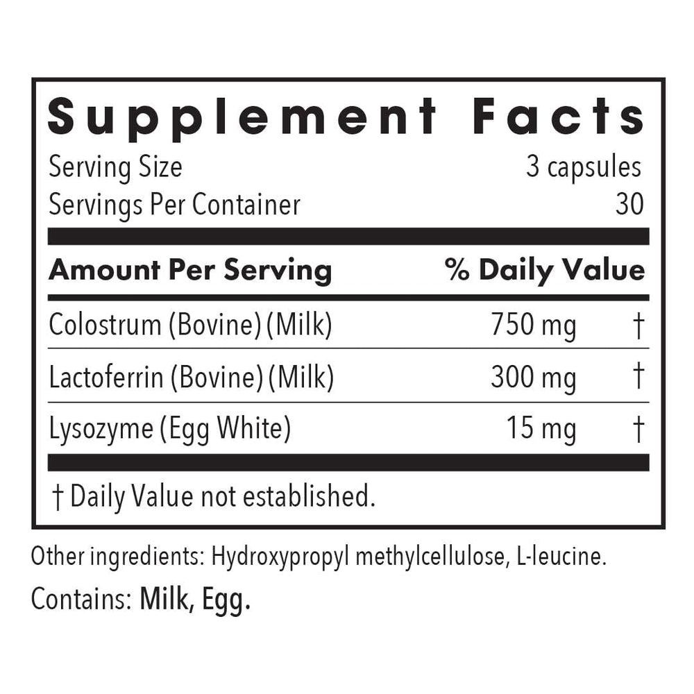 Allergy Research Group Laktoferrin capsules close-up for easy daily intake.