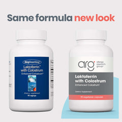 Allergy Research Group Laktoferrin label highlighting ingredients for clarity.