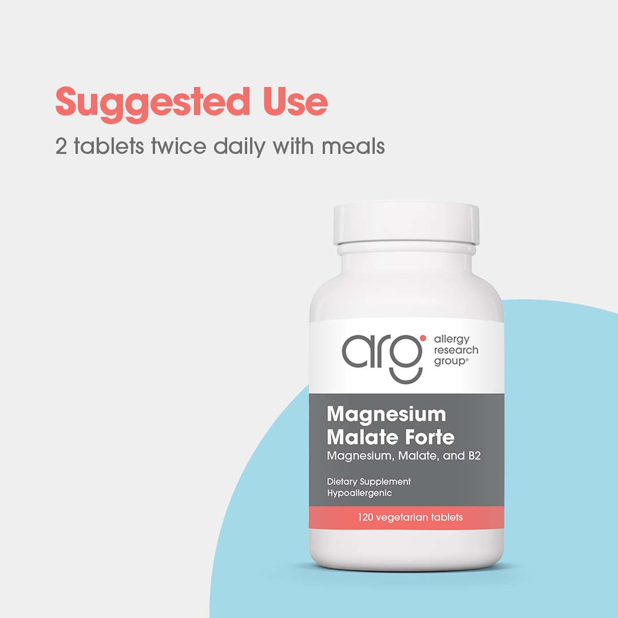 Magnesium Malate Forte pills on white background for daily support