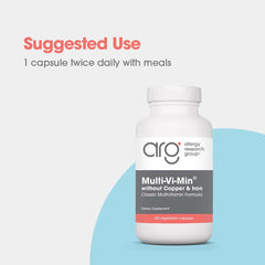 Hands taking a Multi-Vi-Min capsule for daily use
