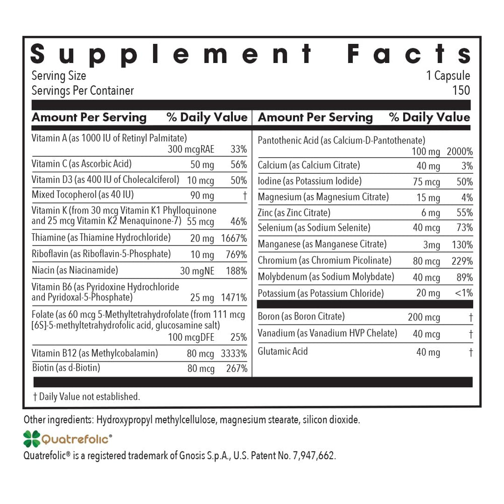 Detail of Multi-Vi-Min label highlighting B vitamins and iodine