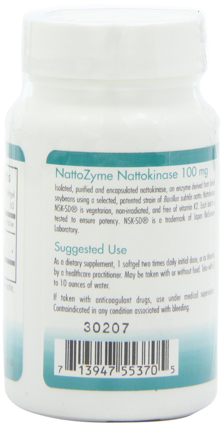 Pouring NattoZyme bottle suggests easy daily intake.