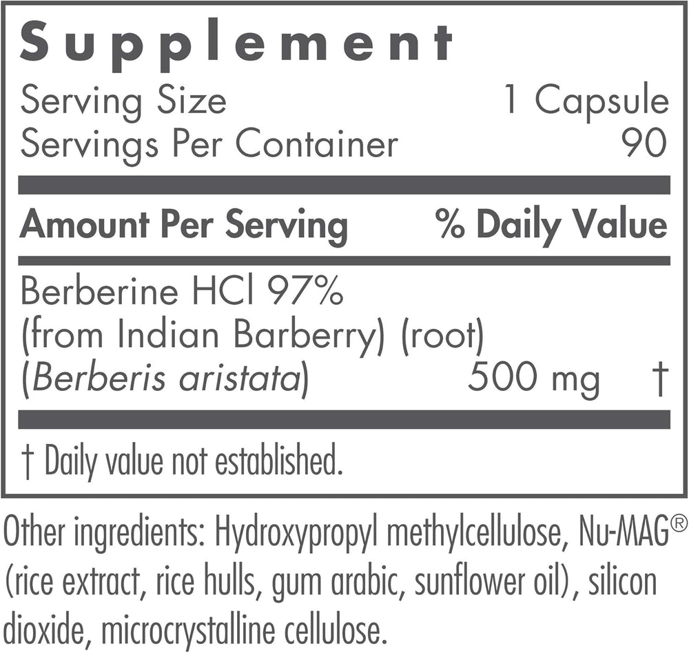 Berberine 500mg capsules close-up emphasizes vegetarian formula