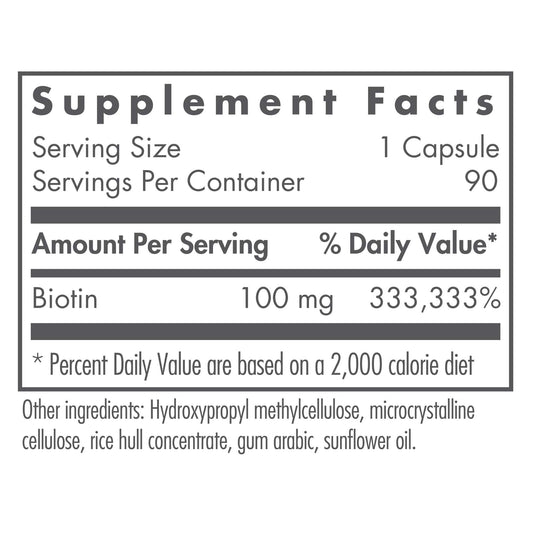 Nutricology HiBiotin capsules close-up highlighting vegetarian formulation.