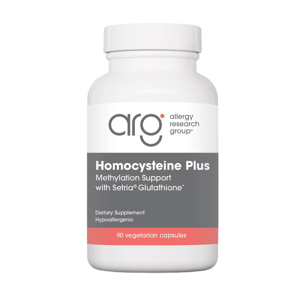 Allergy Research Group Nutricology Homocysteine Plus bottle for daily support in a convenient format