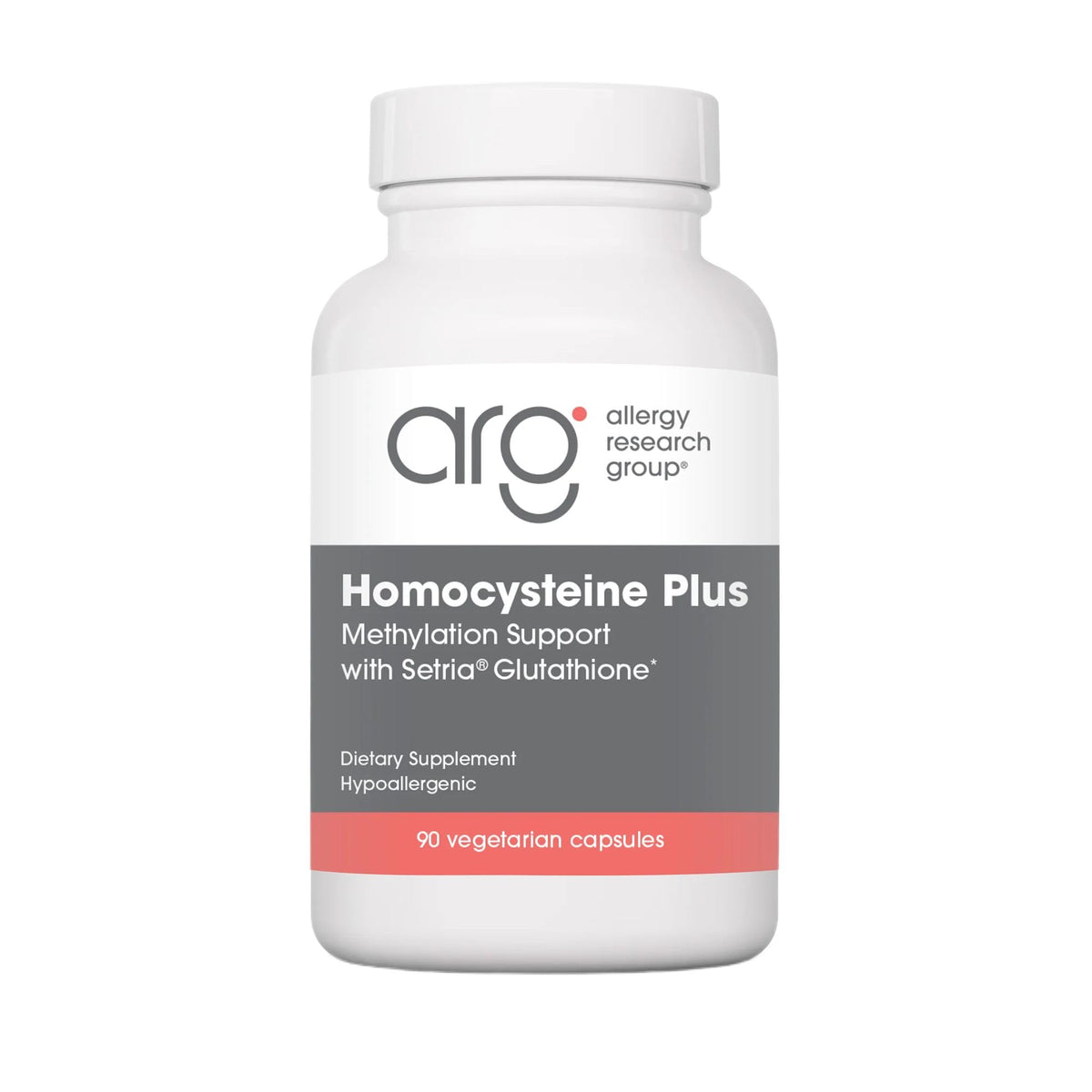 Allergy Research Group Nutricology Homocysteine Plus bottle for daily support in a convenient format