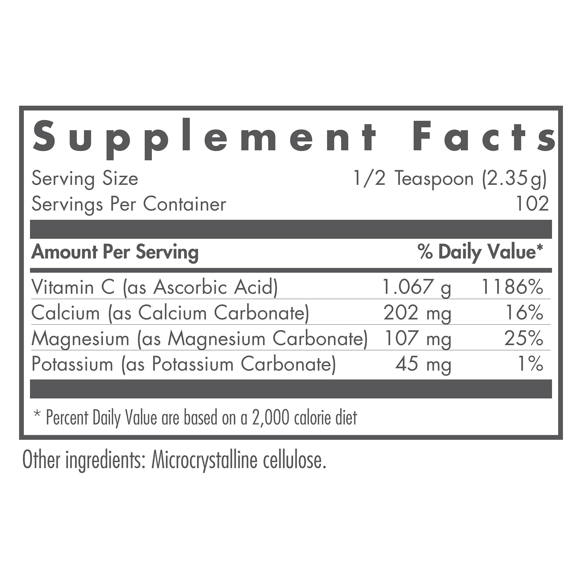 Allergy Research Group Nutricology label close-up highlights purity and mineral blend
