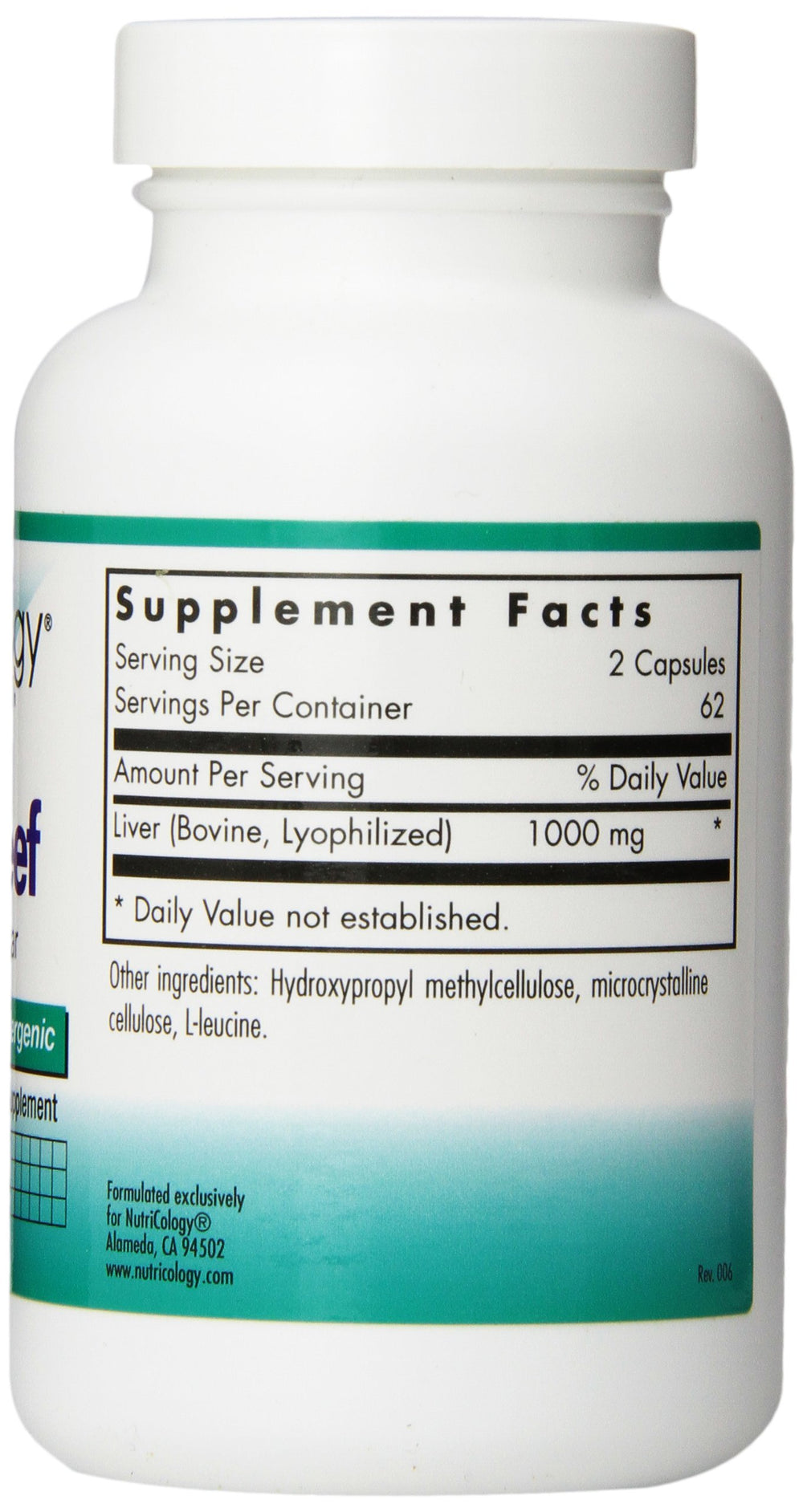 Label view highlighting 125 VegiCaps per bottle for planning.
