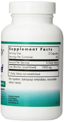 Label view highlighting 125 VegiCaps per bottle for planning.