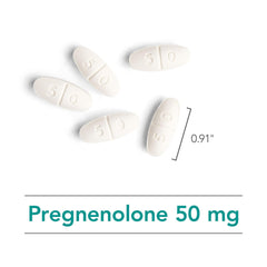 Allergy Research Group Nutricology Pregnenolone delivers 50 mg per tablet on the label for consistent dosing