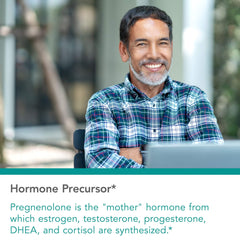 Allergy Research Group Nutricology Pregnenolone bottle back showing ingredient details and non-GMO wild yam sourcing
