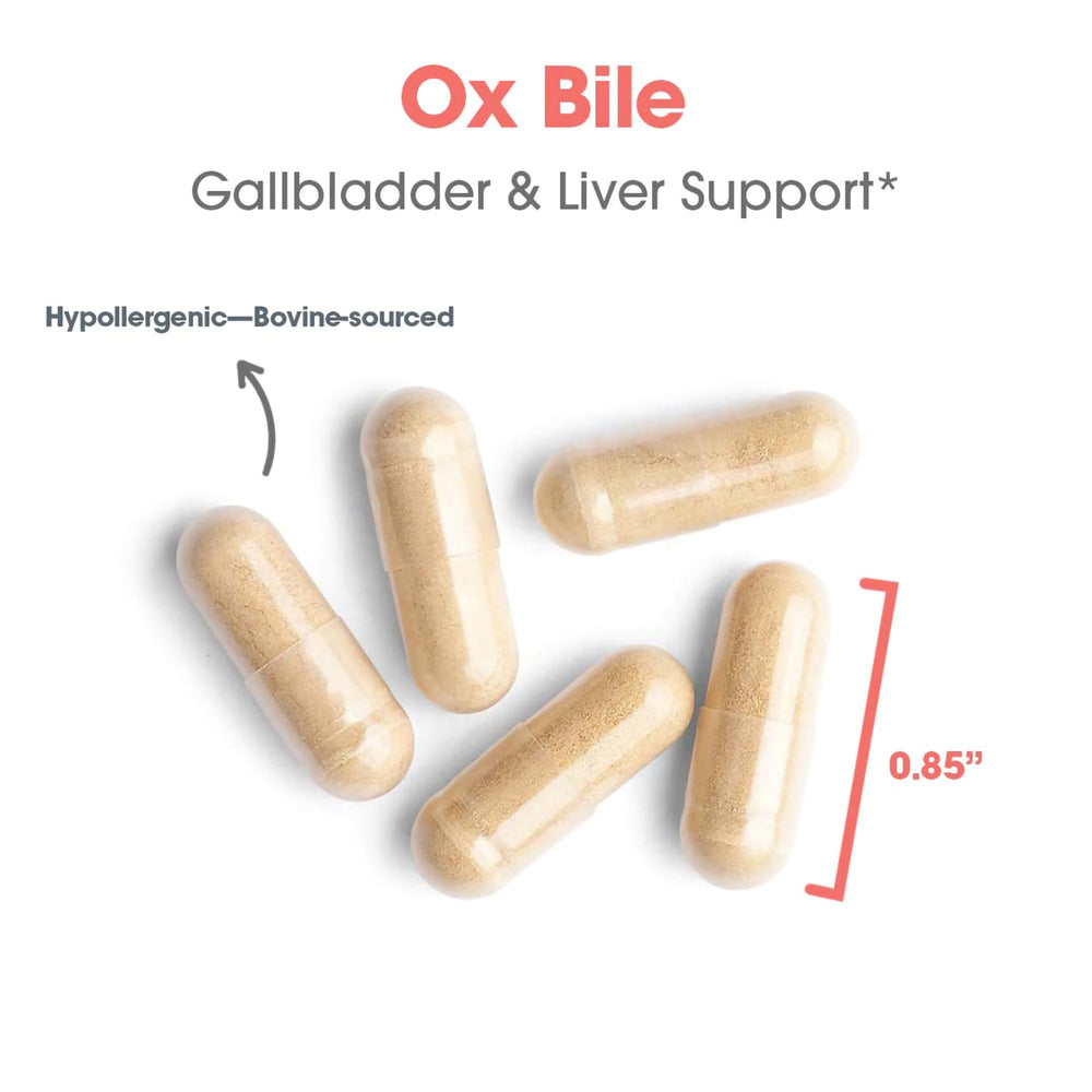 Oxbile 125mg in a digestive health setting with meals.