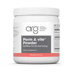 Allergy Research Group Perm A Vite Powder tub front signaling gut support for daily wellbeing