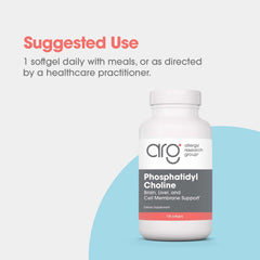 Allergy Research Group phosphatidylcholine capsules in blister pack for digestive support.