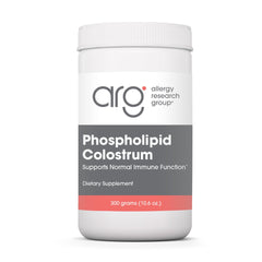 Allergy Research Group phospholipid colostrum bottle for daily gut support.