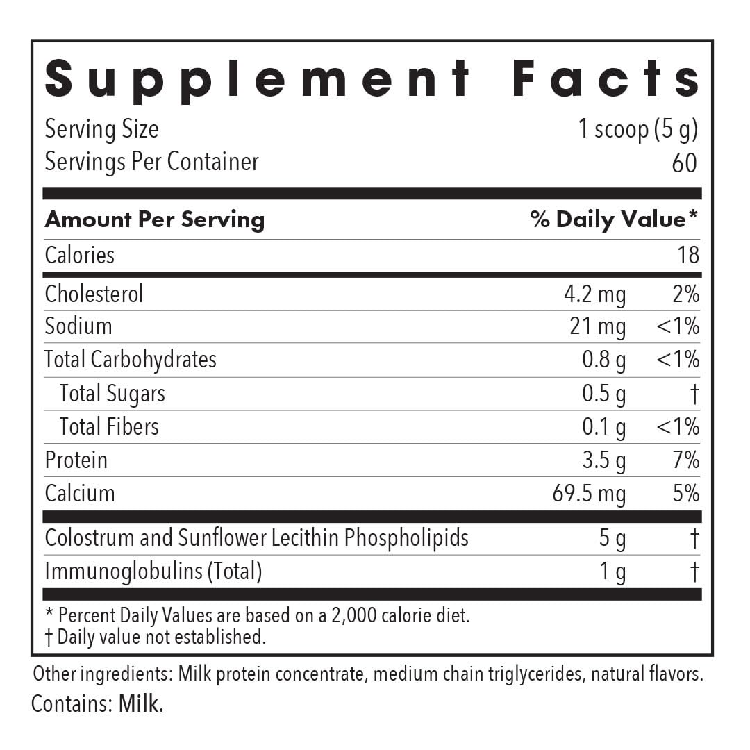 Allergy Research Group phospholipid colostrum scoop for easy daily serving.