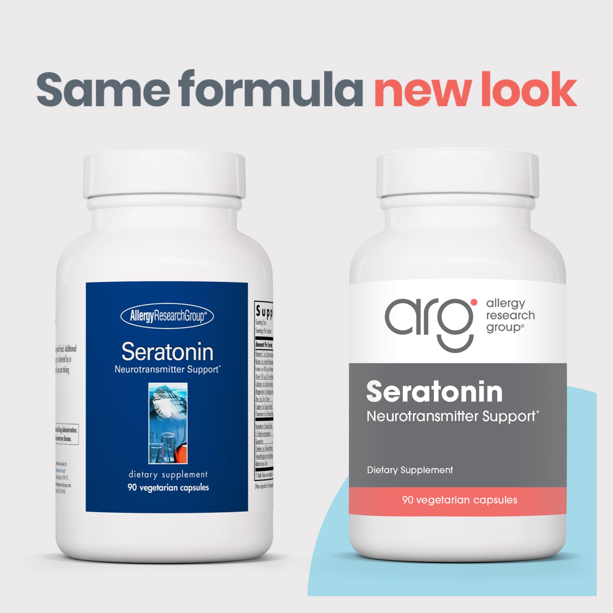 Allergy Research Group Seratonin capsules close-up for convenient daily support.