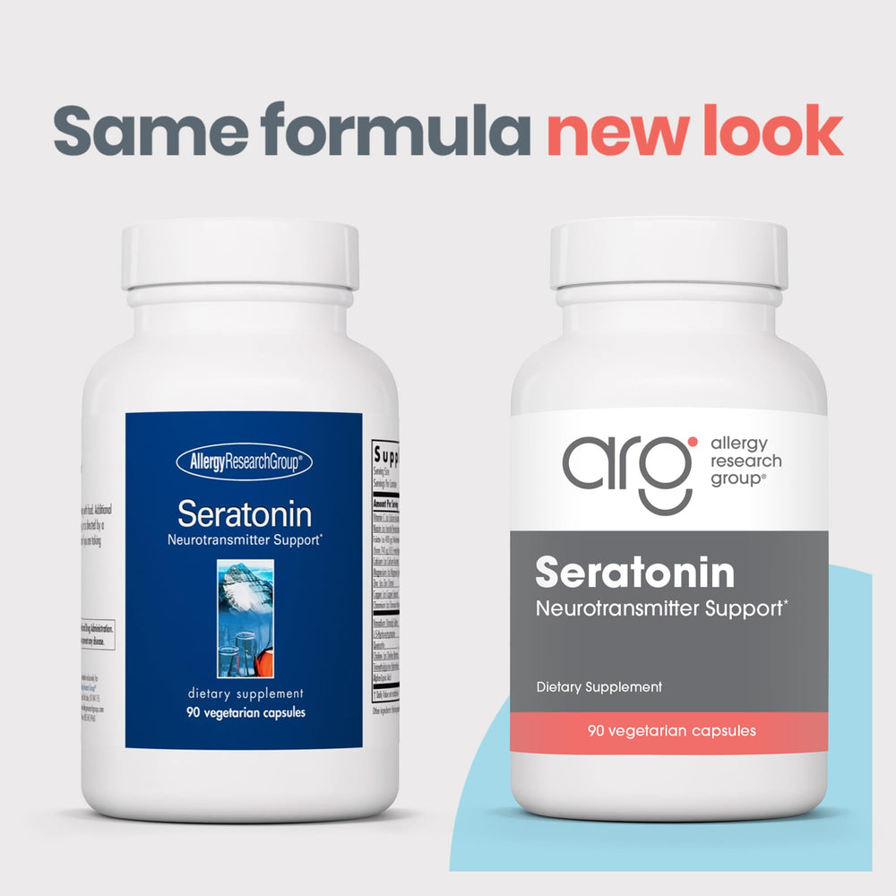 Allergy Research Group Seratonin capsules close-up for convenient daily support.