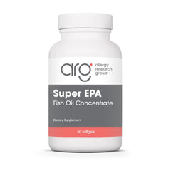 Allergy Research Group Super EPA bottle close-up with capsules for daily omega-3 support.