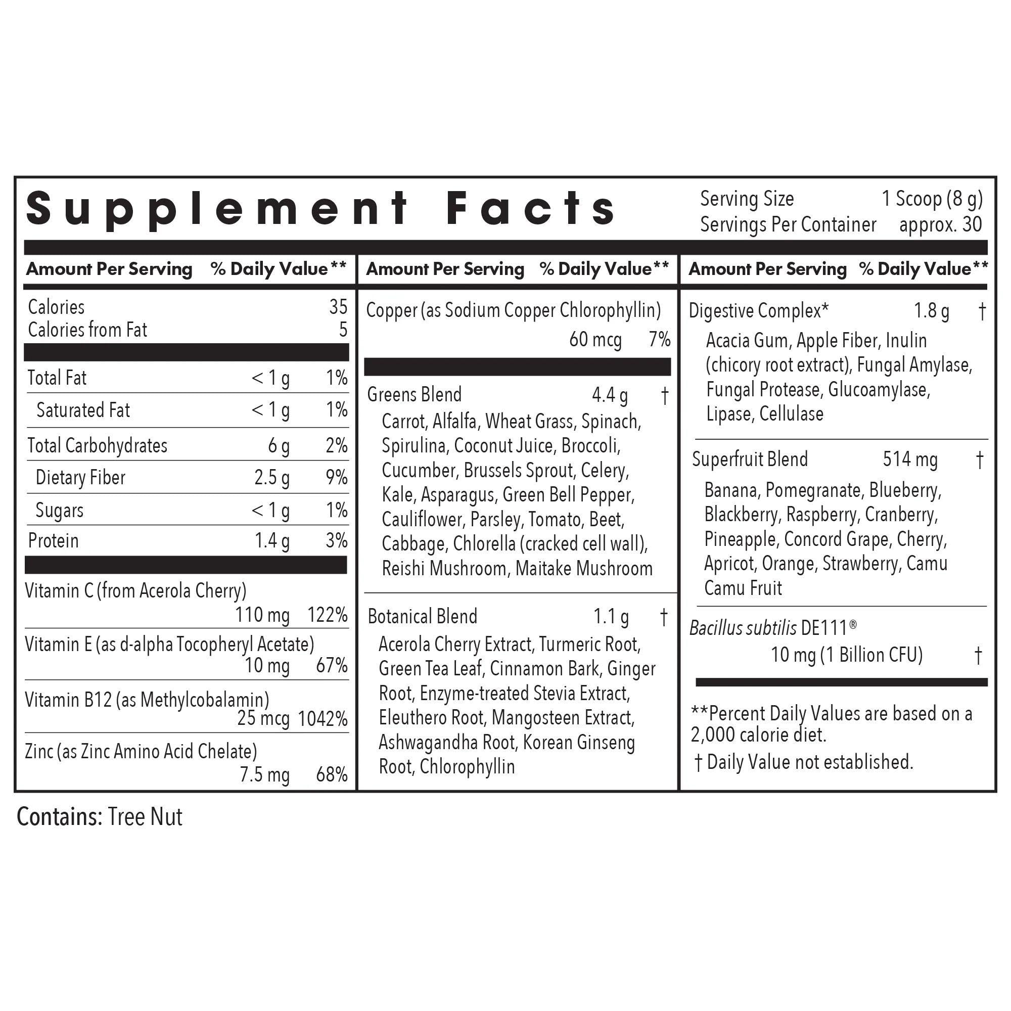 All Allergy Research Group Super Greens dissolves smoothly in liquid for a clean drink.