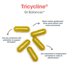 Allergy Research Group Tricycline label highlighting hypoallergenic, doctor-developed formula.