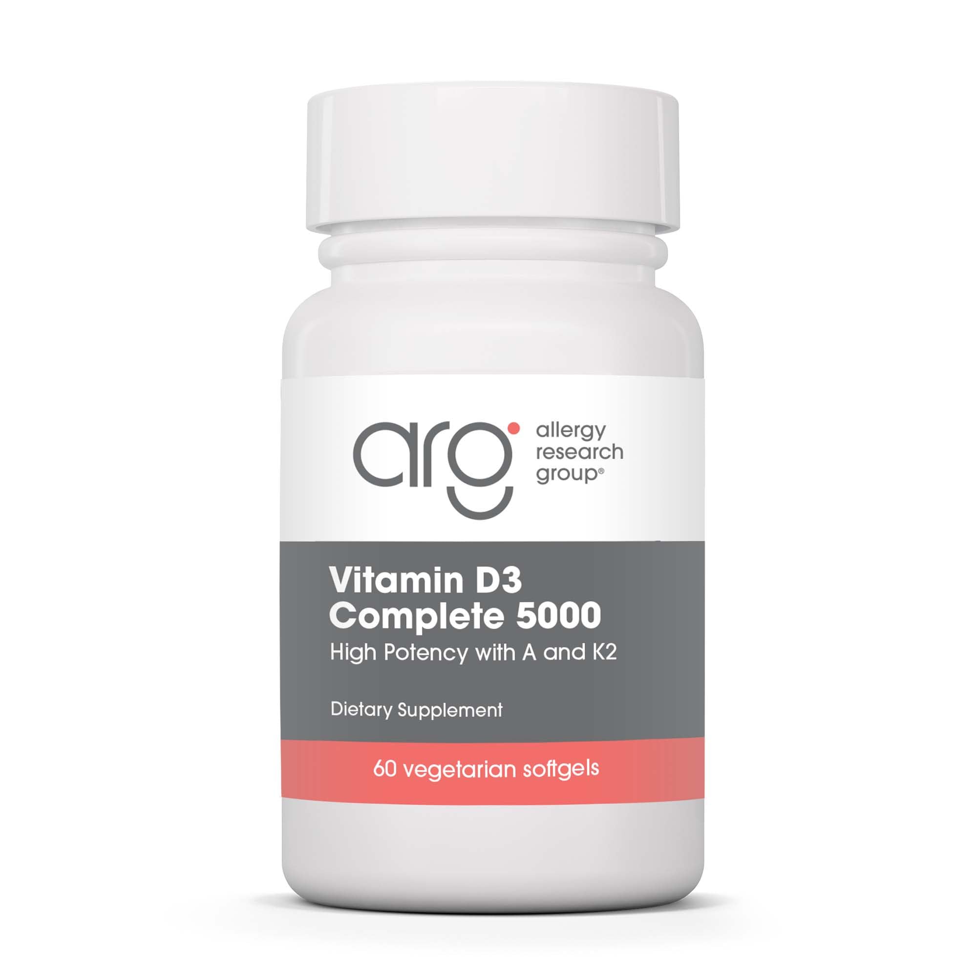 Allergy Research Group Vitamin D3 Complete 5000 bottle profile for daily wellness