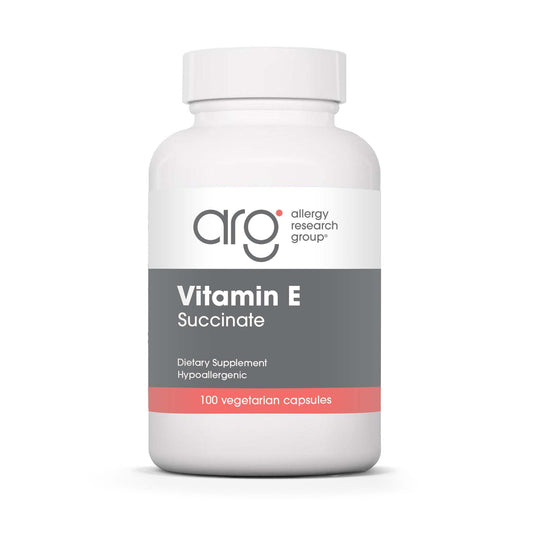 Allergy Research Group Vitamin E Succinate 400 IU capsules for daily antioxidant support.