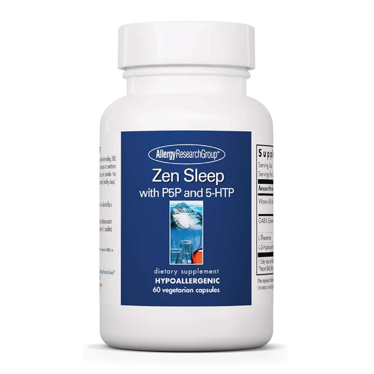 Allergy Research Group Zen Sleep bottle front showing melatonin-free relaxation support