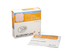 Allevyn Life foam dressing with adhesive border demonstrates secure wear, including during showers.