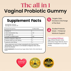 ALLFEMME Flora+ gummies label emphasizes quality and GMP certification