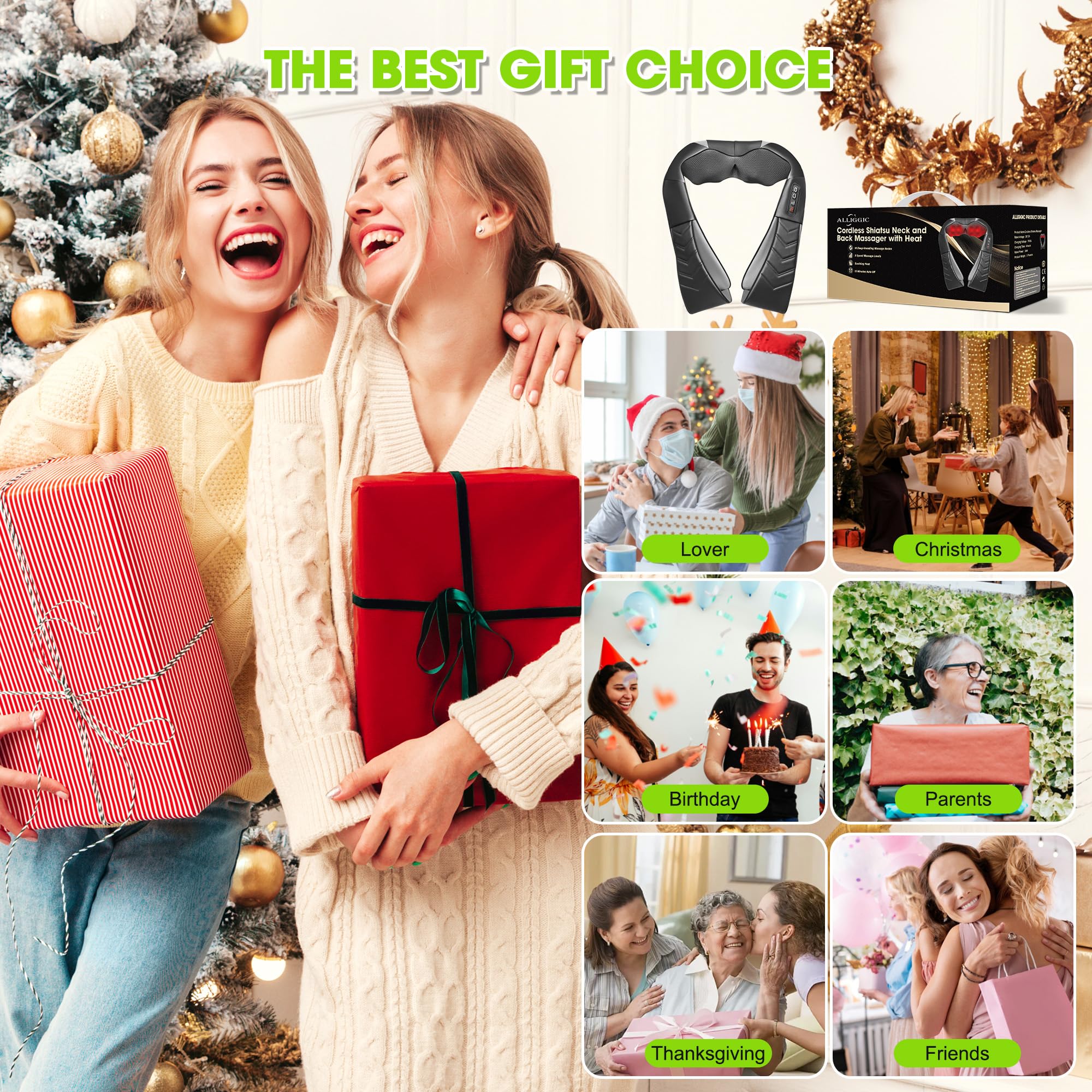 Alliggic portable massager with strap for versatile use at home or on the go