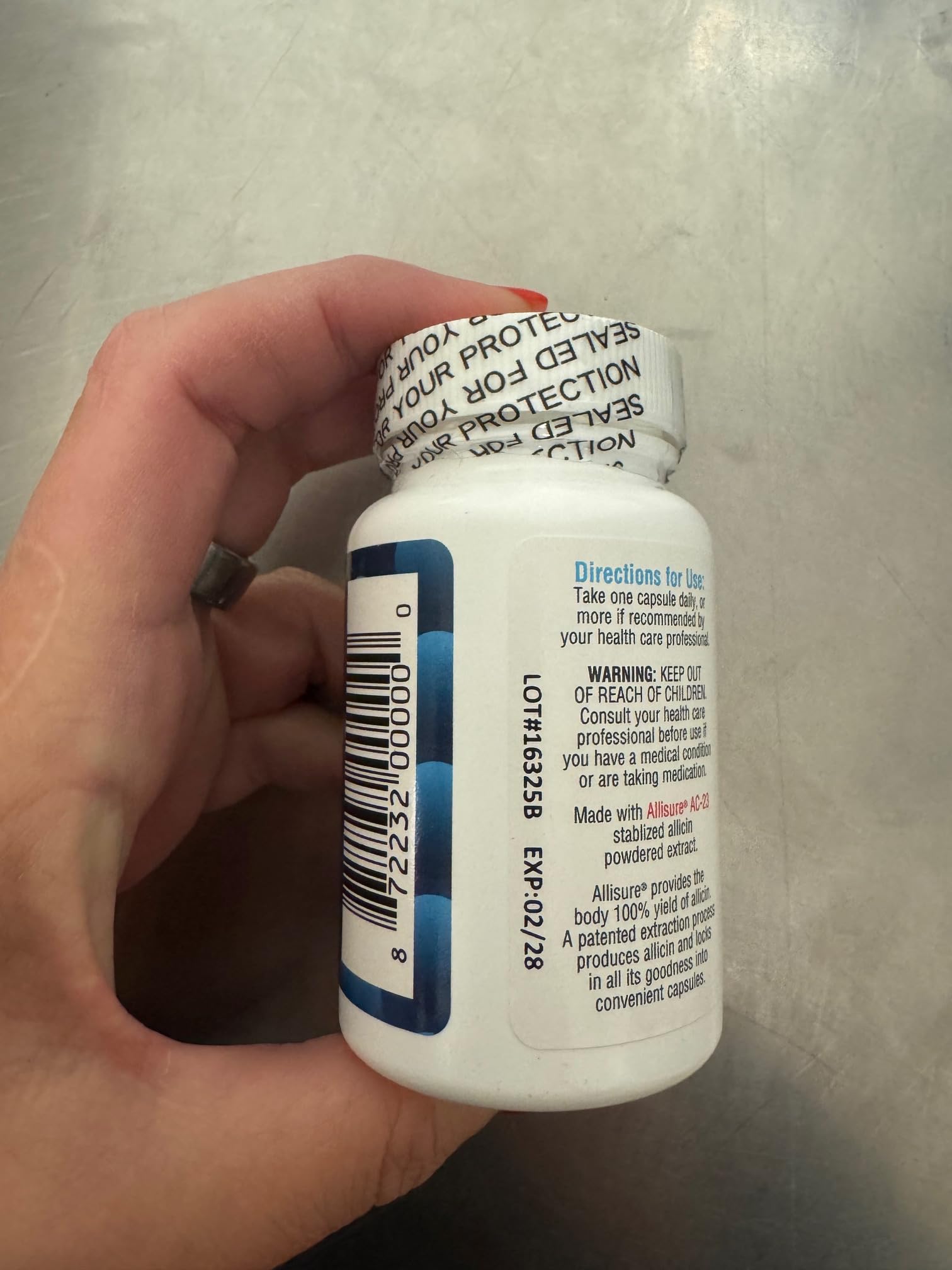 Allimax 180 mg packaging display demonstrates consistency and convenient 30 ct supply