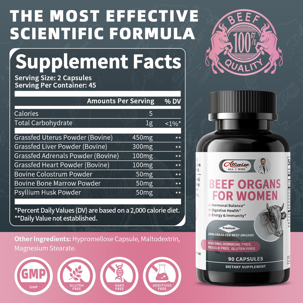 Alliwise 2-capsule daily serving bottle image showing convenient regimen