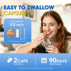 Alliwise Magnesium Glycinate capsules packaging, compact 3-month supply.