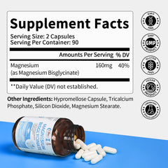 Alliwise Magnesium Glycinate capsules with glass of water, easy swallow.